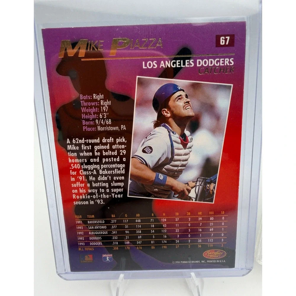 Mike Piazza Dodgers Card Lot 1994 Topps Finest Stadium Club Sportflics 4 Cards